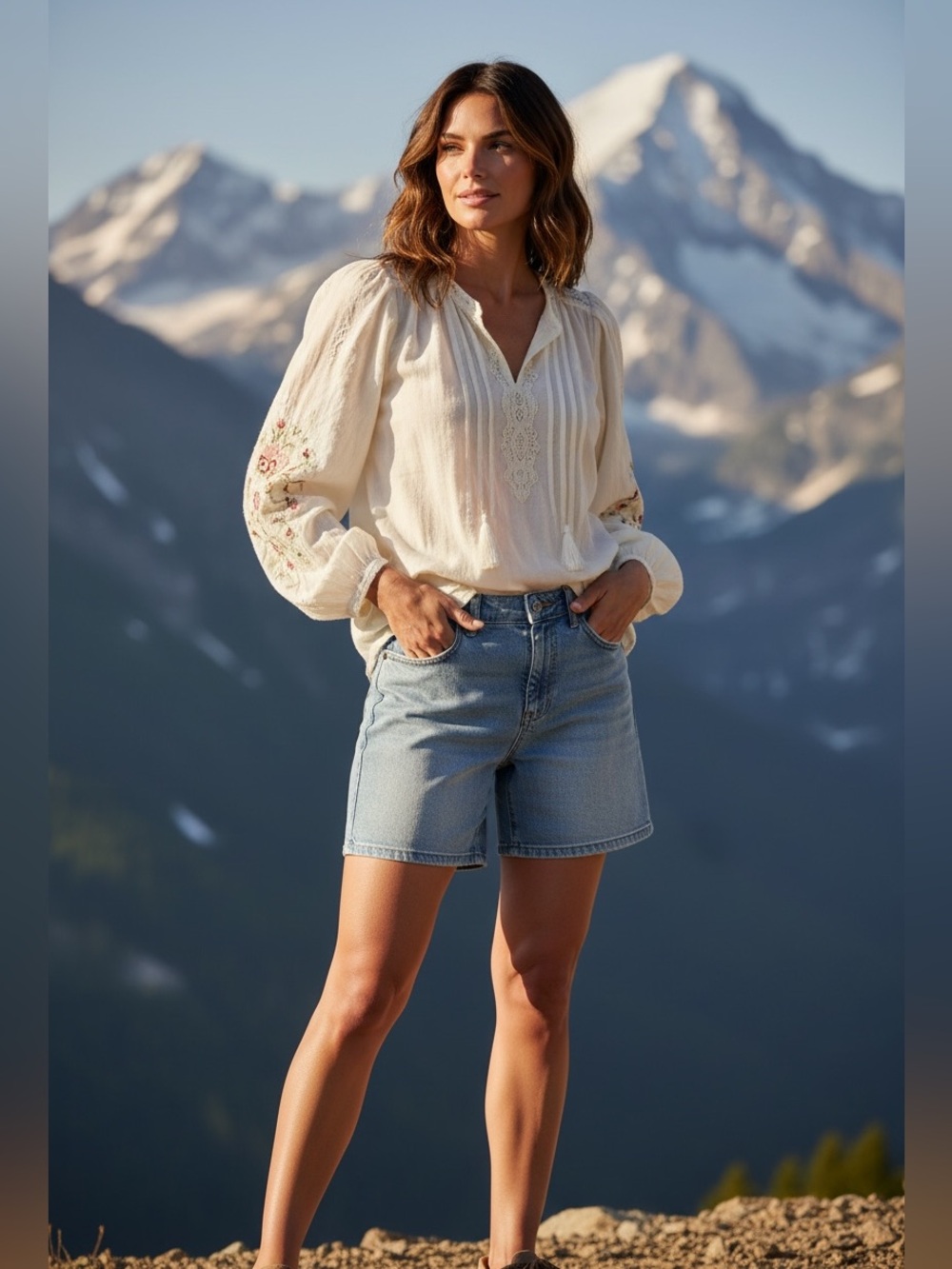 Gloria Vanderbilt Light Blue Washed Denim Jean Shorts, Size 8